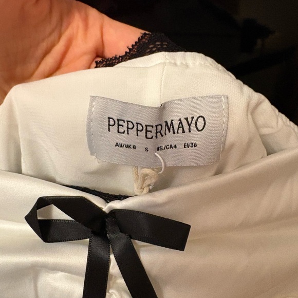 Peppermayo White Dress with Black Bow - Picture 8 of 10